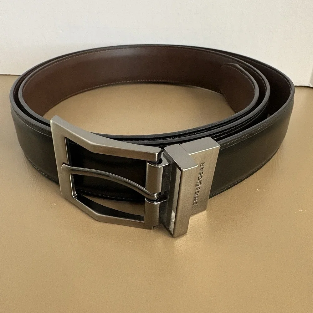 Genuine leather men's black belt Size XXL (50